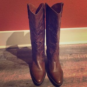 Summit White Mountain Brown Leather Cowboy Boots